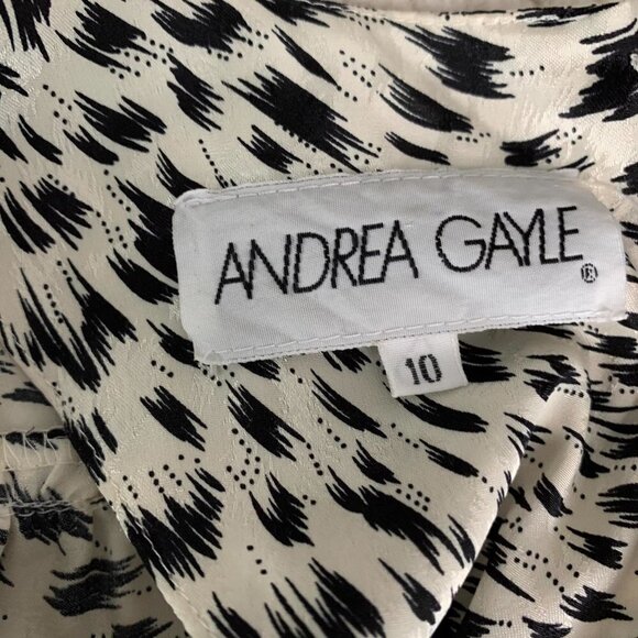 Andrea Gayle Leopard Cheetah Animal Knee Length Dress Black Medium Large 10 - Picture 5 of 10